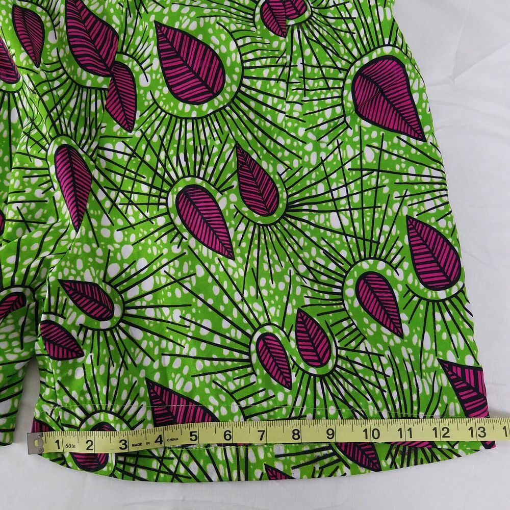 Lapogee Shorts Womens 2X Green High Rise Abstract Floral Back Waist Stretch - Picture 5 of 10
